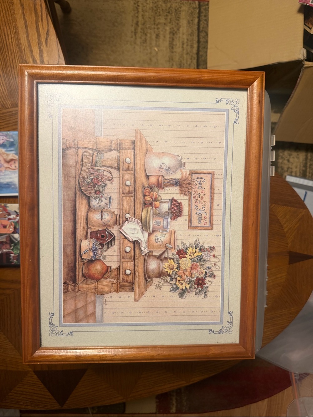 Framed Country Kitchen Still Life Wall Art - Brown
